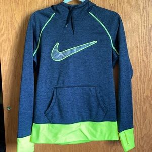 Medium Grey/Neon Yellow Nike Hoodie